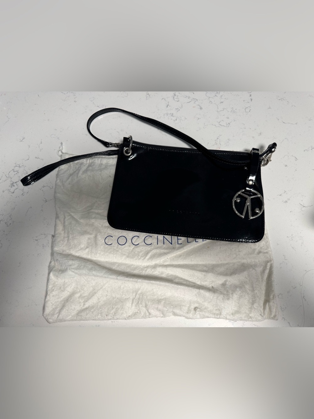 Coccinelle Black Patent Leather Shoulder Bag